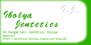 ibolya jentetics business card